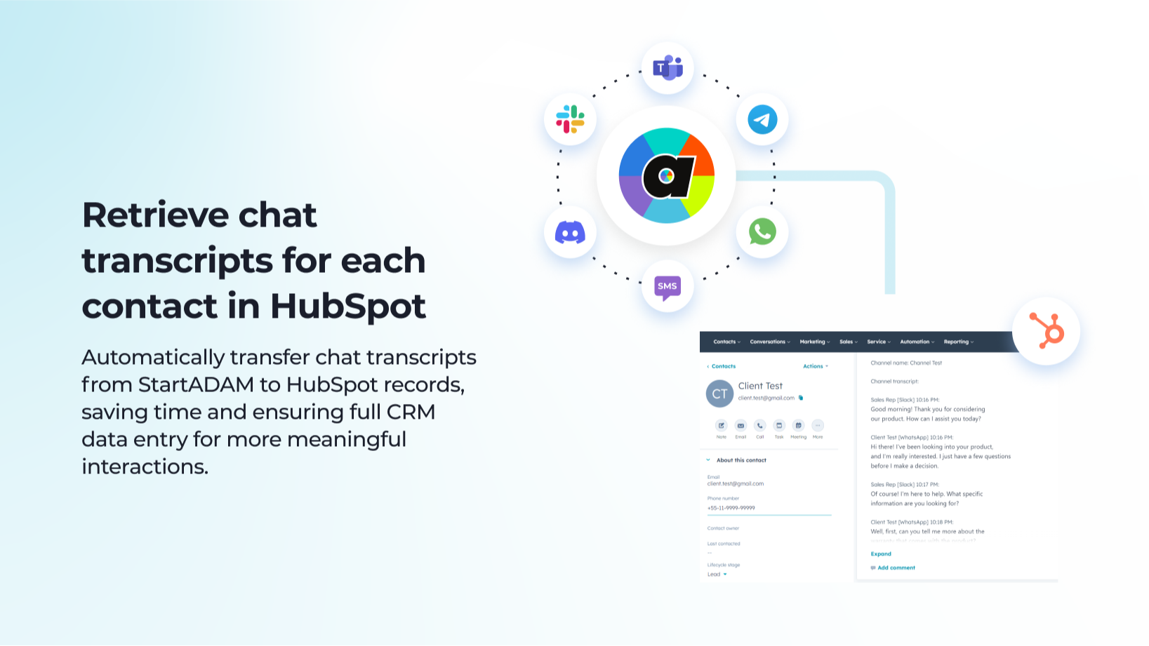 Automatic transfer of chat transcripts